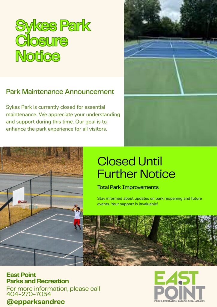 Flyer Sykes Park Closure Notice
