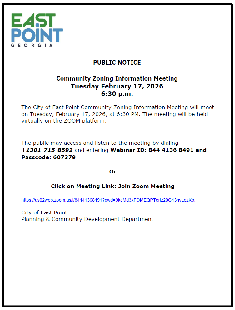 PUBLIC NOTICE: Community Zoning Information (via ZOOM) Meeting