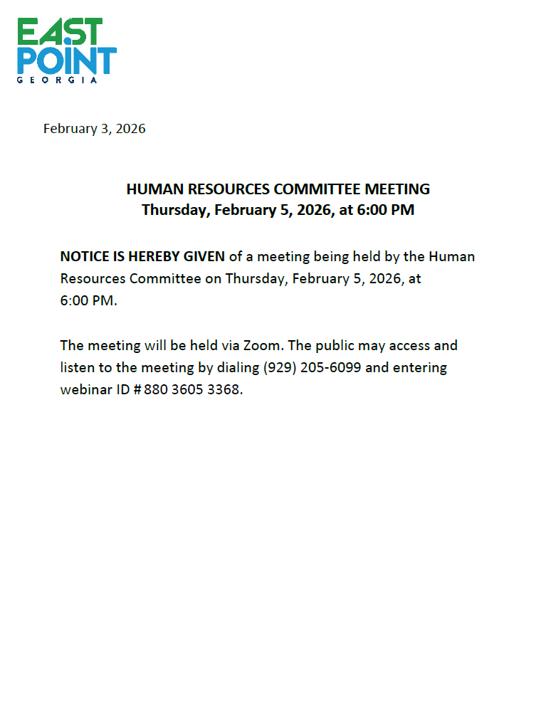 Human Resources Committee Meeting (via ZOOM)