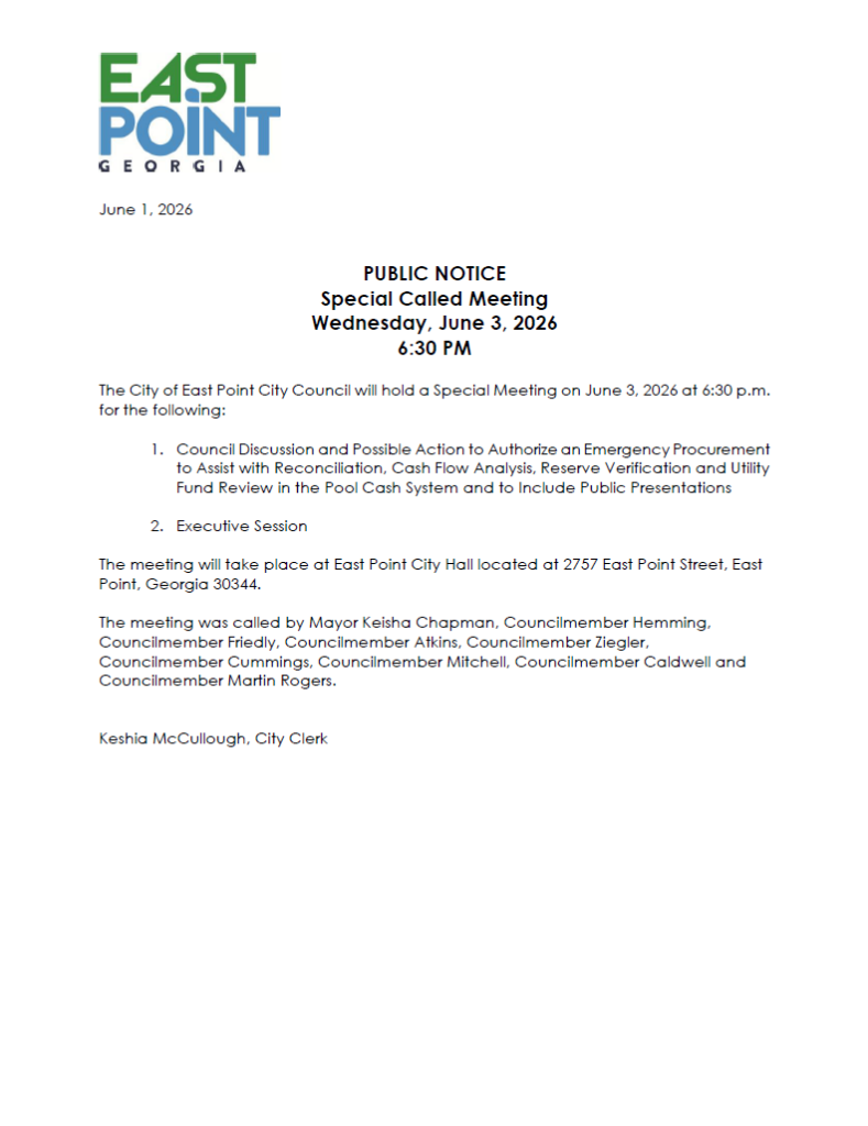 PUBLIC NOTICE: Special Called Meeting