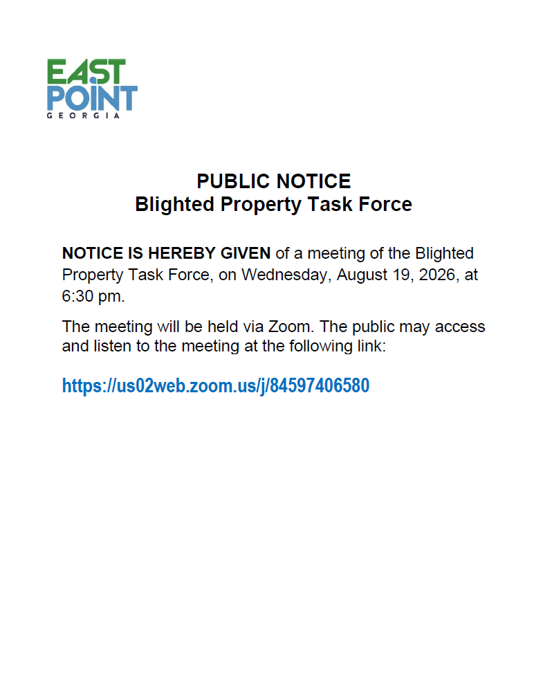 Blighted Property Task Force (via ZOOM) Meeting